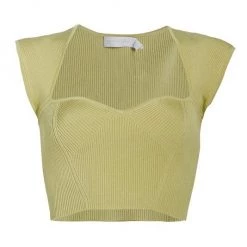 Jonathan Simkhai Abia Compact Rib Cropped Tee