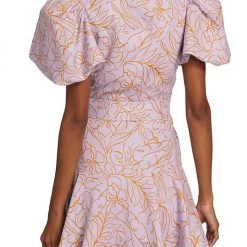 Jonathan Simkhai Virginia Printed Linen Puff Sleeve Mini Dress Dresses