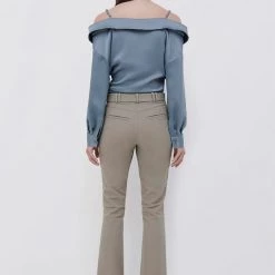 Jonathan Simkhai CLOTHING Brooks Bi Stretch Cotton Twill Crop Flare Pant