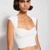 Jonathan Simkhai Abia Compact Rib Cropped Tee Tops