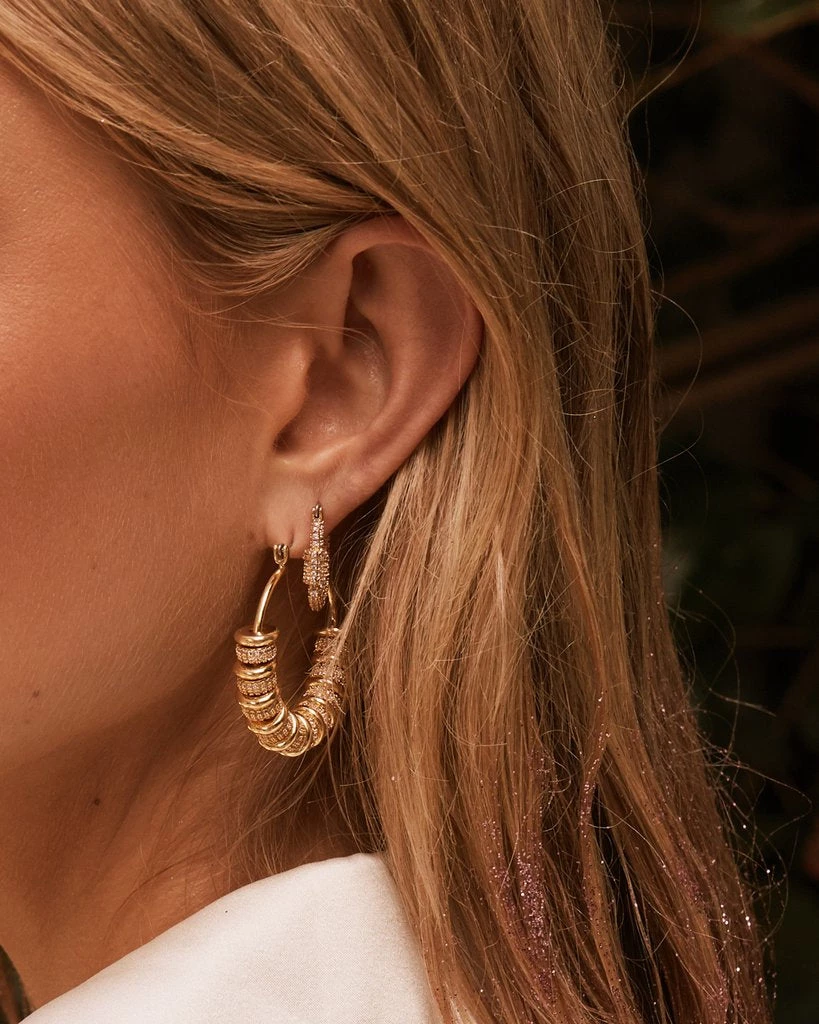 Luv Aj Pave Washer Gold Hoops ACCESSORIES 4 Luv Aj Pave Washer Gold Hoops ACCESSORIES