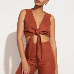Faithfull The Brand Dalaila Tie Top CLOTHING