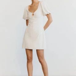 Third Form Marble Balloon Sleeve Mini Dress