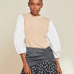 Veronica Beard Steffi Mixed Media Pullover CLOTHING