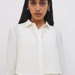 Jonathan Simkhai Dresses Jarvis Summer Lace Up Long Sleeve Cut Out Shirt Dress