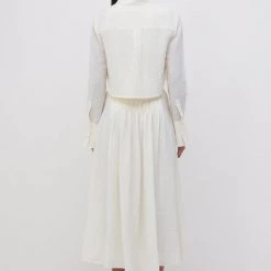 Jonathan Simkhai Dresses Jarvis Summer Lace Up Long Sleeve Cut Out Shirt Dress