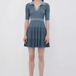 Jonathan Simkhai Dresses Patricia Compact Rib Cut Out Polo Dress