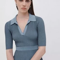 Jonathan Simkhai Dresses Patricia Compact Rib Cut Out Polo Dress