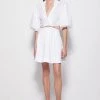 Jonathan Simkhai Dresses Aulora Cotton Poplin Balloon Sleve Cutout Mini Dress