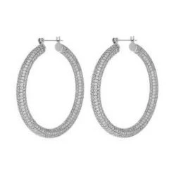 Luv Aj ACCESSORIES Pave Amalfi Hoops In Silver