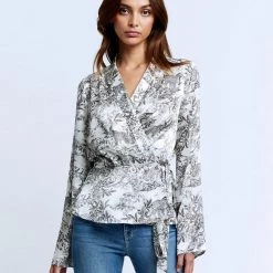 L'AGENCE Tops Olive Wrap Blouse