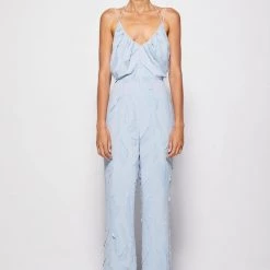 Jonathan Simkhai CLOTHING Sophia Transparent Layering Ruched Strappy Jumpsuit
