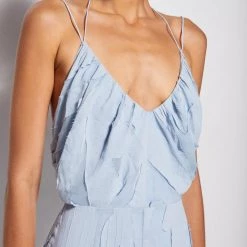 Jonathan Simkhai CLOTHING Sophia Transparent Layering Ruched Strappy Jumpsuit