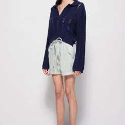 Jonathan Simkhai Doah Vegan Leather Drawstring Shorts