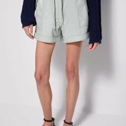 Jonathan Simkhai Doah Vegan Leather Drawstring Shorts