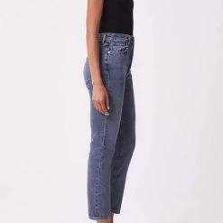 Agolde Riley High Rise Straight Crop In Fade