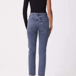 Agolde Riley High Rise Straight Crop In Fade