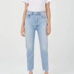 Agolde Denim Riley Crop In Bitter