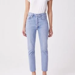 Agolde Denim Riley High Rise Straight Crop In Dimension