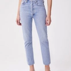 Agolde Denim Riley High Rise Straight Crop In Dimension