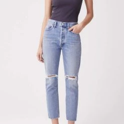 Agolde Denim Riley High Rise Straight Crop