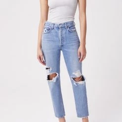 Agolde Denim Fen High Rise Relaxed Tapered Jeans In Wander