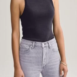 Agolde Rib High Neck Tank Tops