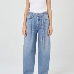Agolde Denim Belted Baggy Jean In Outlander