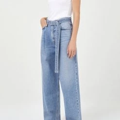 Agolde Denim Belted Baggy Jean In Outlander
