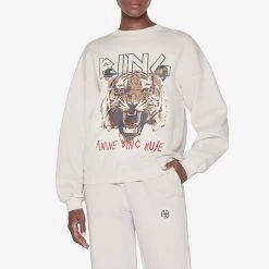 Anine Bing CLOTHING Tiger Sweatshirt - Stone