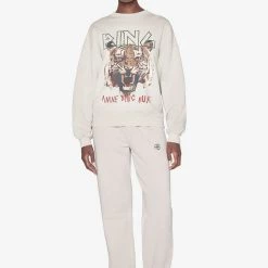 Anine Bing CLOTHING Tiger Sweatshirt - Stone 10 Anine Bing CLOTHING Tiger Sweatshirt - Stone