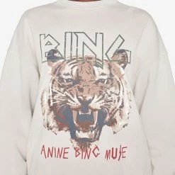 Anine Bing CLOTHING Tiger Sweatshirt - Stone 9 Anine Bing CLOTHING Tiger Sweatshirt - Stone