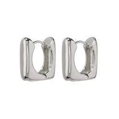 Luv Aj Silver Art Deco Huggies