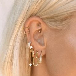 Luv Aj ACCESSORIES Chain Link Huggies