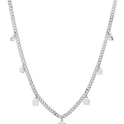 Luv Aj Cher Diamonte Silver Necklace