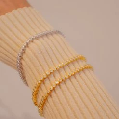 Luv Aj Ballier Bezel Tennis Bracelet In Silver Jewelry