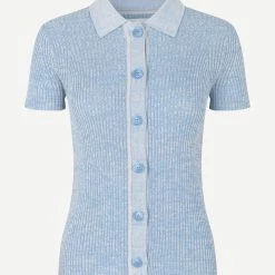 Samsoe Samsoe Bonnie Short Sleeve Polo Tops 10 Samsoe Samsoe Bonnie Short Sleeve Polo Tops