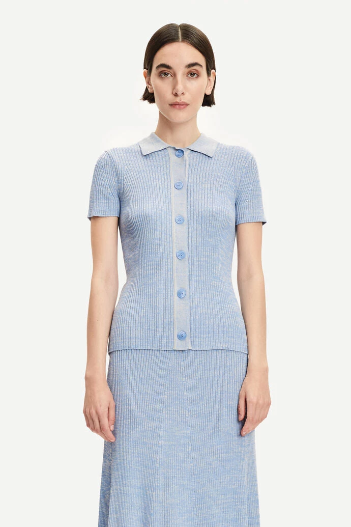 Samsoe Samsoe Bonnie Short Sleeve Polo Tops 3 Samsoe Samsoe Bonnie Short Sleeve Polo Tops