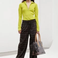 GANNI Elasticated Pintuck Mid Waist Wide Pants