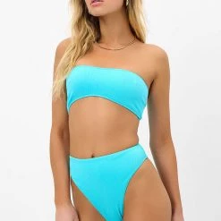 Frankies Bikinis Swimwear Anne High Waisted Plisse Bottom