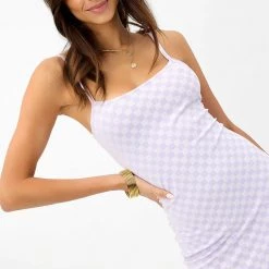 Frankies Bikinis Quinn Checkered Jacquard Dress