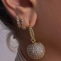 Luv Aj ACCESSORIES Diamond Bijoux Hoops