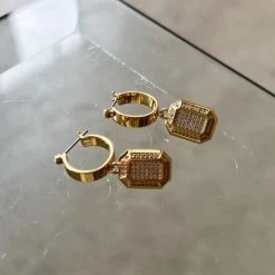 Luv Aj Faceted Diamond Statement Hoops ACCESSORIES