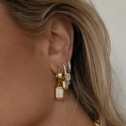 Luv Aj Faceted Diamond Statement Hoops ACCESSORIES