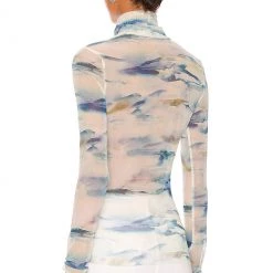 Jonathan Simkhai Charli Watercolor Mesh Jersey Turtleneck Top CLOTHING 8 Jonathan Simkhai Charli Watercolor Mesh Jersey Turtleneck Top CLOTHING