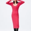 GANNI Dresses Melange Knit Low Roundneck Slim Dress