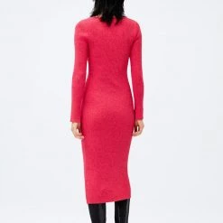 GANNI Dresses Melange Knit Low Roundneck Slim Dress