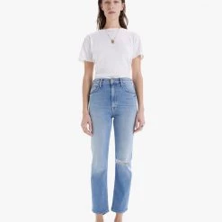 MOTHER High Waisted Rider Ankle - Kiss And Make Up Again Denim