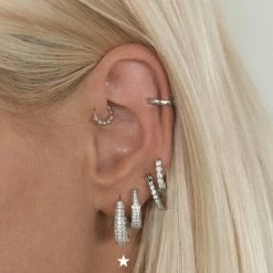 Luv Aj Pave Marbella Silver Hoops ACCESSORIES