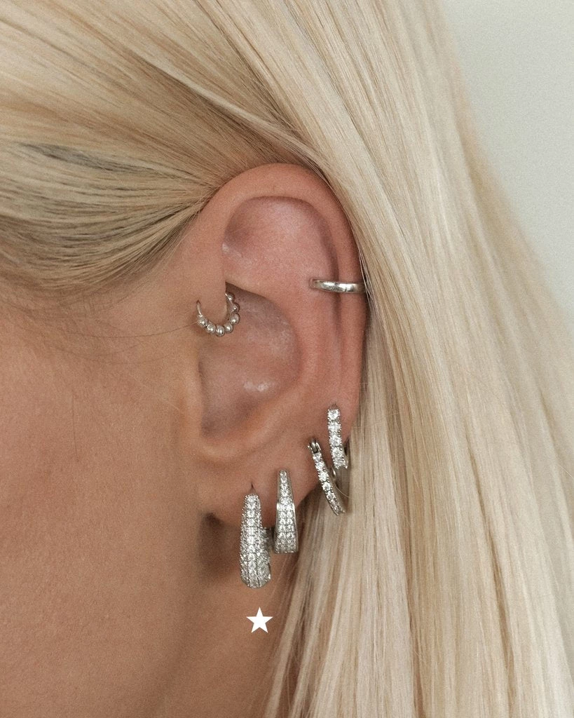 Luv Aj Pave Marbella Silver Hoops ACCESSORIES 4 Luv Aj Pave Marbella Silver Hoops ACCESSORIES
